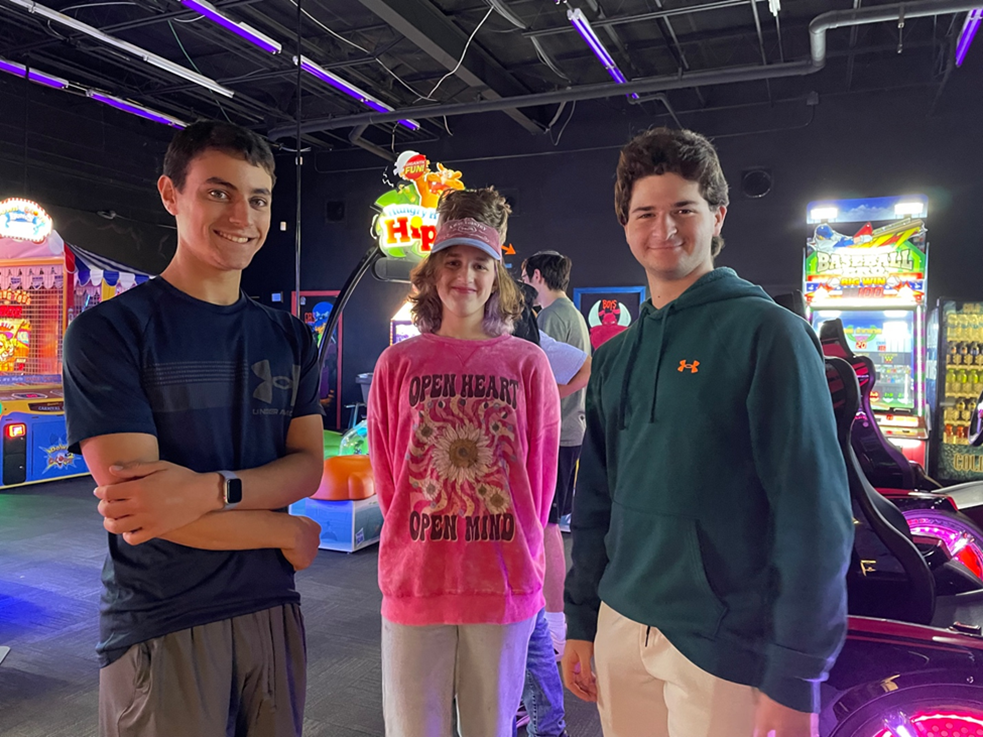 Temple Israel youth groups activity at the arcade in Northern New Jersey.